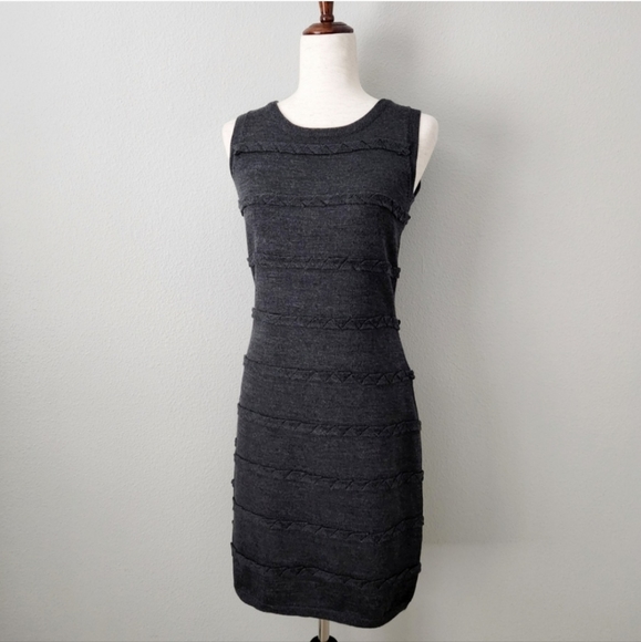 Calvin Klein Dresses & Skirts - Calvin Klein Dark Charcoal Gray Sleeveless Sweater Sheath Dress, Size Small
